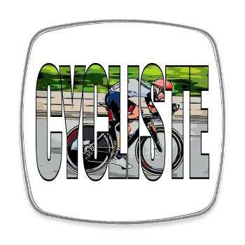 CYCLIST - Square fridge magnet - white - Front
