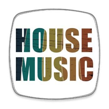 Musique house - Magnet carré - blanc - Devant