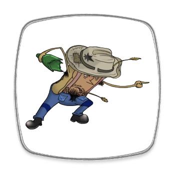 Bande dessinée pain grillé agriculteur en colère|design fantaisiste - Magnet carré - blanc - Devant