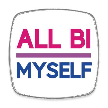 Pride Month LGBT - Alle bi(sexuell) Ich selbst - Viereckiger Kühlschrankmagnet - Weiß - Vorne