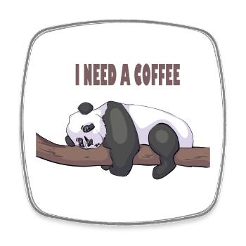 T-shirt humour café – I need a coffee - Magnet carré - blanc - Devant
