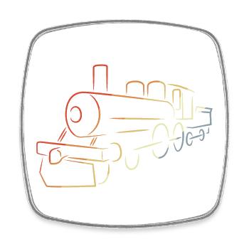 Dampflokomotive Zeichnung - Viereckiger Kühlschrankmagnet - Weiß - Vorne