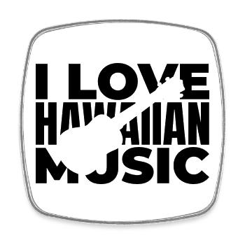Ich liebe hawaiianische Musik - Viereckiger Kühlschrankmagnet - Weiß - Vorne
