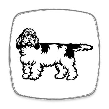 Petit Basset Griffon Vendeen - Viereckiger Kühlschrankmagnet - Weiß - Vorne