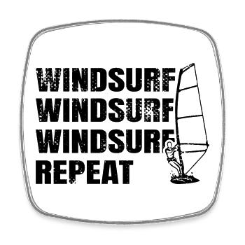 Windsurfing Repeat - Square fridge magnet - white - Front