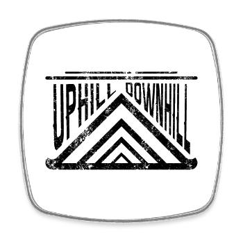 Uphill Downhill Mountains Uphill Downhill Outdoors - Square fridge magnet - white - Front
