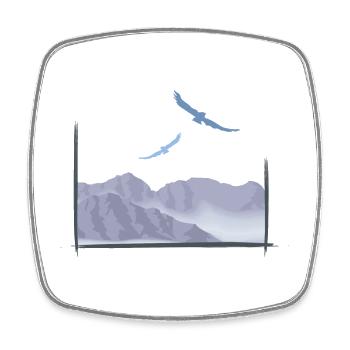 Vögel im Gebirge | birds in the mountains - Viereckiger Kühlschrankmagnet - Weiß - Vorne