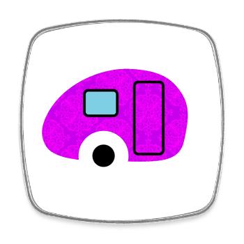 Caravan Wohnwagen Camping Camper Tapete pink Retro - Viereckiger Kühlschrankmagnet - Weiß - Vorne