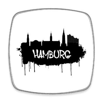 Hamburg Graffiti Skyline - Viereckiger Kühlschrankmagnet - Weiß - Vorne