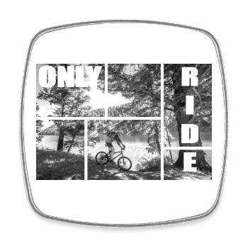 Only ride - Square fridge magnet - white - Front