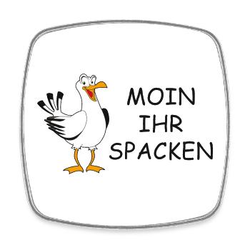Moin ihr Spacken - Viereckiger Kühlschrankmagnet - Weiß - Vorne