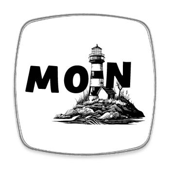 Moin - Viereckiger Kühlschrankmagnet - Weiß - Vorne