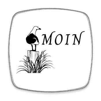 Moin - Viereckiger Kühlschrankmagnet - Weiß - Vorne