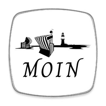 Moin - Viereckiger Kühlschrankmagnet - Weiß - Vorne