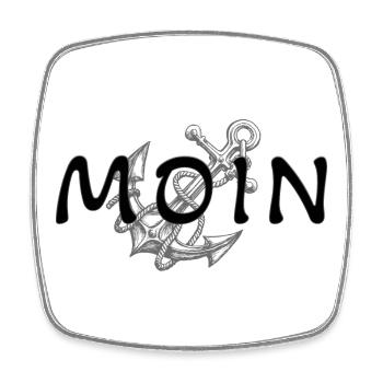 Moin - Viereckiger Kühlschrankmagnet - Weiß - Vorne