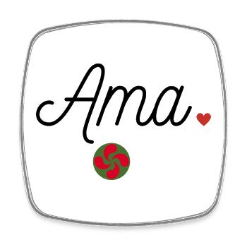 Ama et Lauburu. Maman en Basque - Magnet carré - blanc - Devant