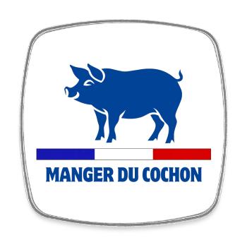 manger du cochon, boucher, boucherie - Magnet carré - blanc - Devant