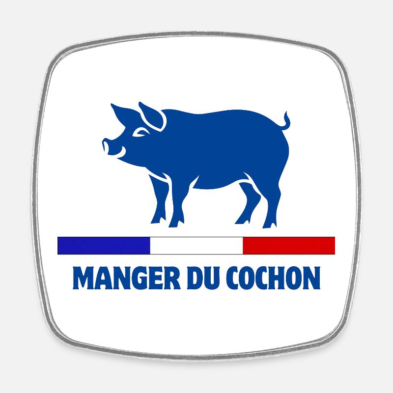 manger du cochon, boucher, boucherie - Magnet carré - blanc