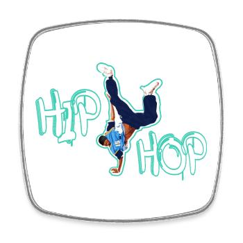 HIP HOP - Magnet carré - blanc - Devant