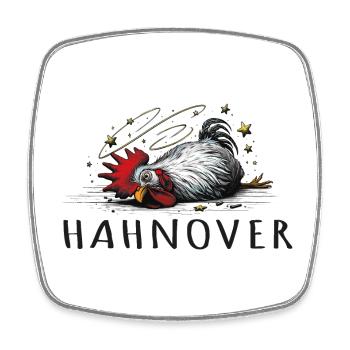 hahnover hangover illustration hendl hahn - Viereckiger Kühlschrankmagnet - Weiß - Vorne