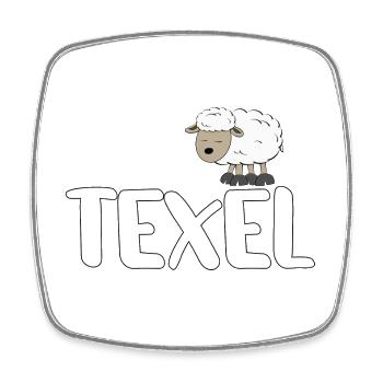 Schaf Texel (bunte Version) - Viereckiger Kühlschrankmagnet - Weiß - Vorne