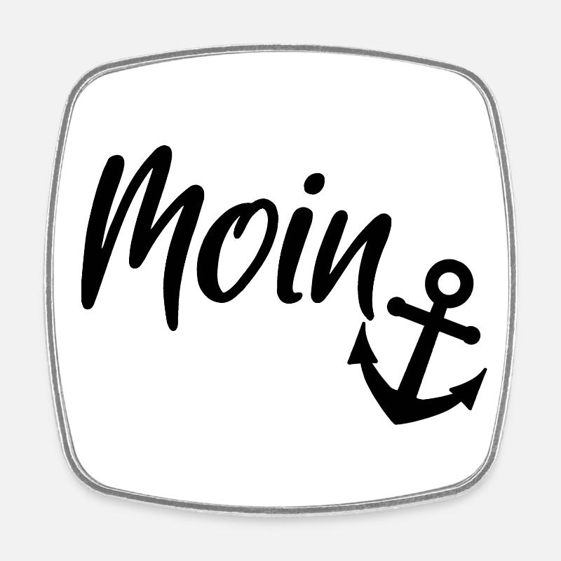 Moin - Viereckiger Kühlschrankmagnet - Weiß