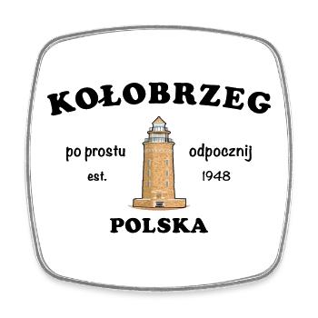 Kołobrzeg, Just chill, Polish - Square fridge magnet - white - Front