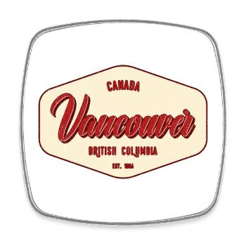 Étiquette Vancouver Vintage City - Magnet carré - blanc - Devant