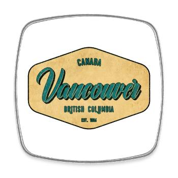 Vancouver Vintage Schild BC - Viereckiger Kühlschrankmagnet - Weiß - Vorne