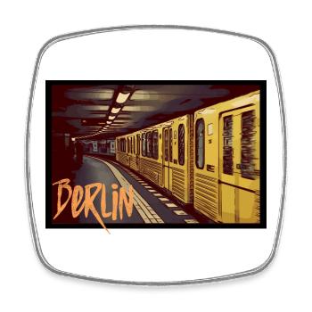 Berlin Underground - Viereckiger Kühlschrankmagnet - Weiß - Vorne