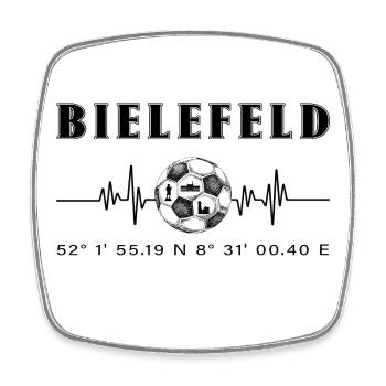 Koordinaten Bielefeld - Viereckiger Kühlschrankmagnet - Weiß - Vorne