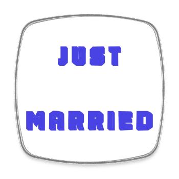 COUPLE. JUST MARRIED. EVJF. SAINT VALENTIN. MARIES - Magnet carré - blanc - Devant