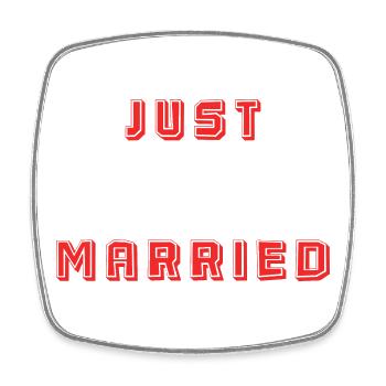 COUPLE. JUST MARRIED. EVJF. SAINT VALENTIN. MARIES - Magnet carré - blanc - Devant