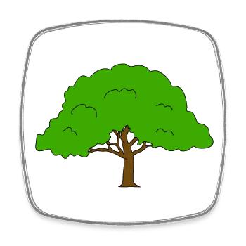 Baum - Viereckiger Kühlschrankmagnet - Weiß - Vorne