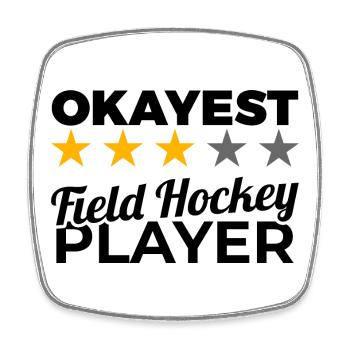 Drôle de joueur de hockey sur gazon - Magnet carré - blanc - Devant