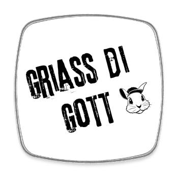 Griaß di Gott Vibes | Redewendung - Viereckiger Kühlschrankmagnet - Weiß - Vorne