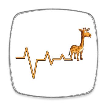 Graphique de battement de cœur de girafe - Magnet carré - blanc - Devant