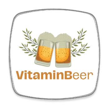 VitaminB - Viereckiger Kühlschrankmagnet - Weiß - Vorne