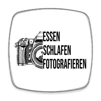 Essen - Schlafen - Fotografieren - Viereckiger Kühlschrankmagnet - Weiß - Vorne