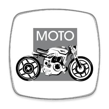 moto motorcycle icon biker logo garage graphic icon - Square fridge magnet - white - Front