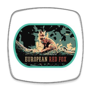 Illustration Renard Roux d'Europe, Beauté Sauvage - Magnet carré - blanc - Devant