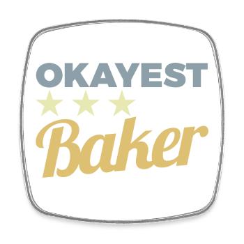 Average baker - Square fridge magnet - white - Front