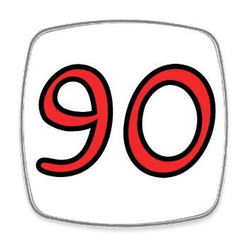 90. 90 YEARS. 90TH ANNIVERSARY. 90TH ANNIVERSARY. - Square fridge magnet - white - Front