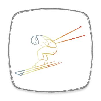 Winter Sports Sketch - Square fridge magnet - white - Front
