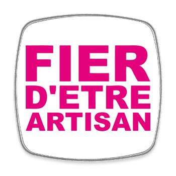 Fier d'Être Artisan - Magnet carré - blanc - Devant