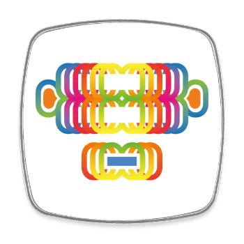 Affenfarbener Regenbogen - Viereckiger Kühlschrankmagnet - Weiß - Vorne