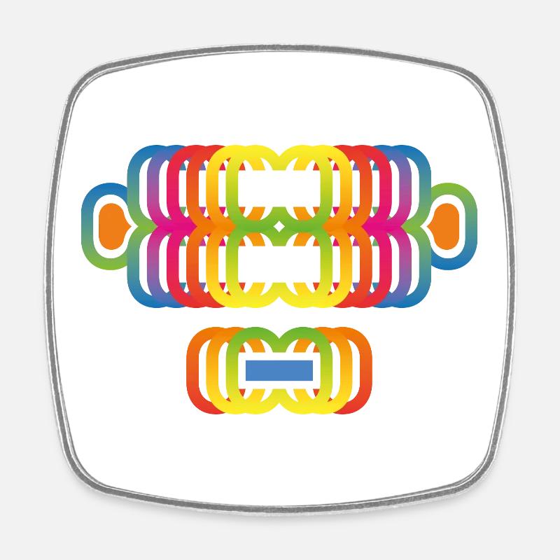 Arc-en-ciel couleur singe - Magnet carré - blanc