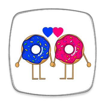 Donut Liebe Pärchen Ehefrau Beziehung Valentinstag - Viereckiger Kühlschrankmagnet - Weiß - Vorne