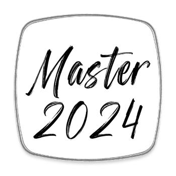 Master 2024 - Viereckiger Kühlschrankmagnet - Weiß - Vorne