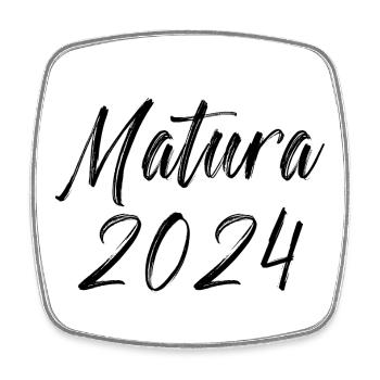 Matura 2024 - Viereckiger Kühlschrankmagnet - Weiß - Vorne